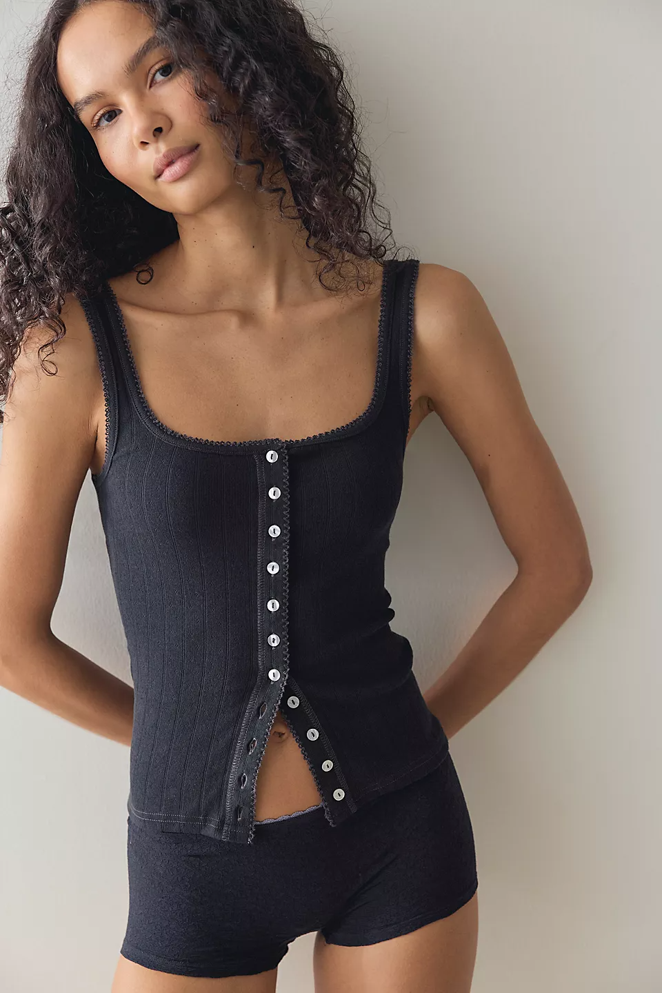End Game Pointelle Tank – Black